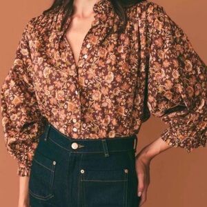 Doen Rose Top Mulberry Vines Floral XXS